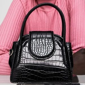 POPULAR SOLD OUT CROC CROCODILE FAUX LEATHER ZARA MINI CITY BAG PURSE